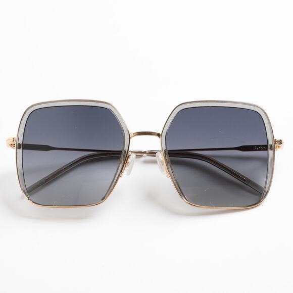 BOSS Grey Acetate Square Sunglasses With Gold-Tone Metal Frames main image 5